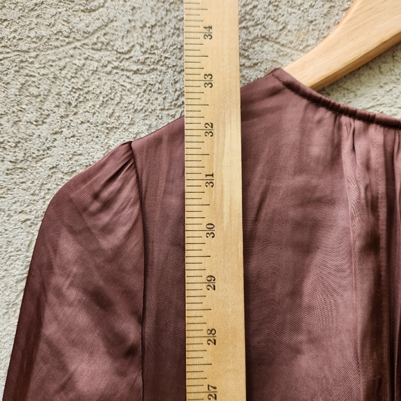 WILFRED Dress Women's Small Bronze Baby Doll Aritzia Lined Classic Luxury - Picture 7 of 12